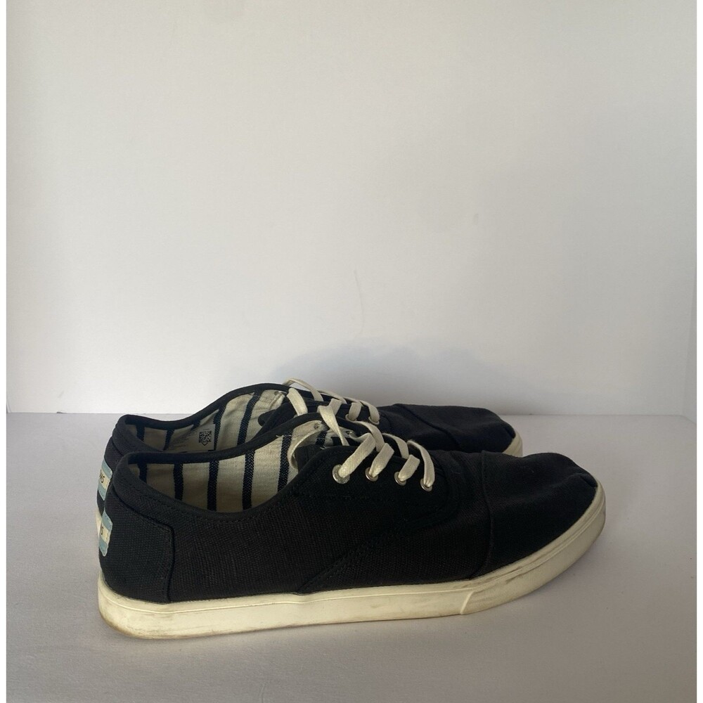 TOMS Black Canvas Lace Up Sneakers Size 11 Women
